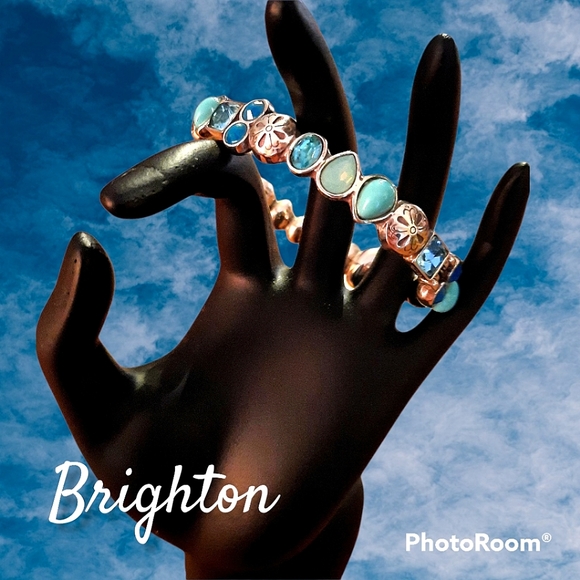 Brighton Jewelry - BRIGHTON Turquoise and Crystal Hinged Bracelet